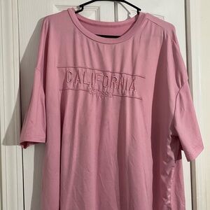SHEIN Pink California Short Sleeve Tee